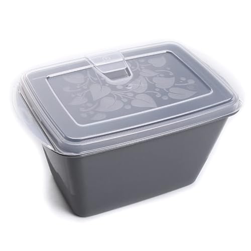 rg-vertrieb Vorratsdosen Frischhaltedosen Aufbewahrungsbox Mikrowelle Behälter Box Dosen Lebensmittelbehälter mit Deckel und Mikrowellenventil (0,5L - 1 Stück), Grau von rg-vertrieb