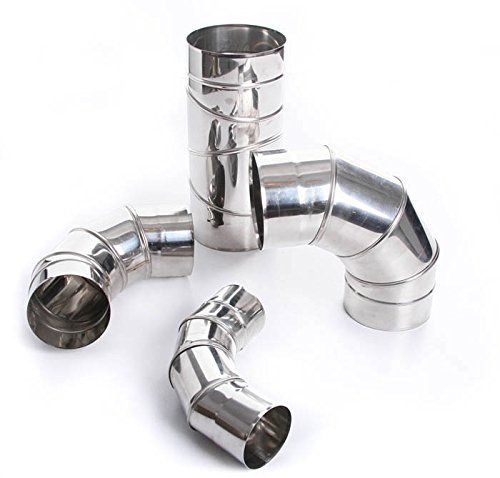 Edelstahl Bogen Ofenknie Kaminrohr Ofenbogen Knie Rohr Heizung Schornstein Sanierung 0-90° verstellbar (Ø 120mm) von rg-vertrieb von rg-vertrieb