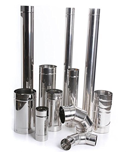 Edelstahl Kaminrohr Ofenrohr Rohr Heizung Rauchrohr Schornstein Abgasrohr Sanierung 250mm 330mm 500mm 1000mm Wandstärke 0,6mm 80mm-200m mwählbar (Ø 80mm, Länge: 500mm) von rg-vertrieb von rg-vertrieb