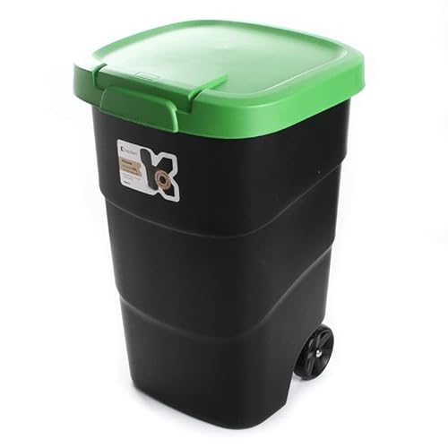 rg-vertrieb Gartenabfallbehälter Universaltonne Gartentonne Mülltonne Müllbehälter Mülleimer Abfalltonne (95L Grün) von rg-vertrieb