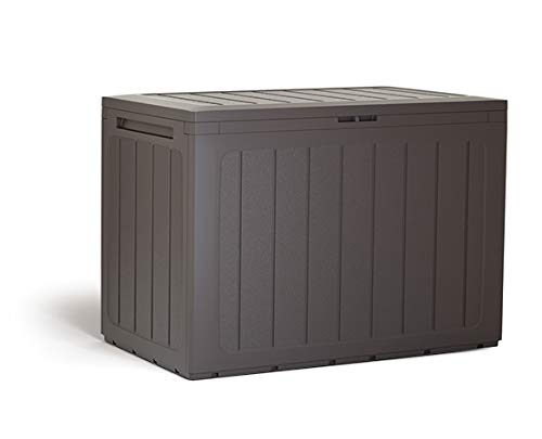 rg-vertrieb Gartenbox Auflagenbox 190L Truhe Box Gartentruhe Boarde Kissenbox Gartenkasten (Umbra) von rg-vertrieb