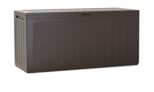 rg-vertrieb Gartenbox Auflagenbox 280L Truhe Box Gartentruhe Boarde Kissenbox Gartenkasten (Umbra) von rg-vertrieb