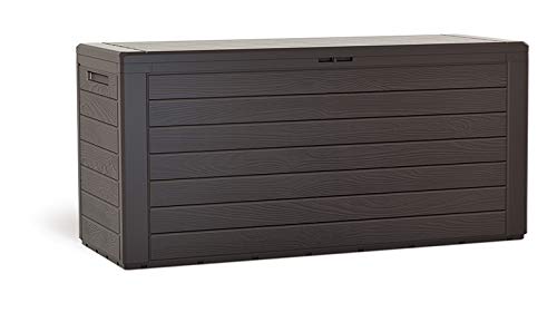 rg-vertrieb Gartenbox Auflagenbox 280L Truhe Box Gartentruhe Holz-Optik Woode Kissenbox Gartenkasten (Umbra) von rg-vertrieb