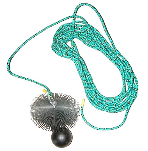 rg-vertrieb Kaminbesen Schornsteinbesen Kehrbesen Zugbesen Rußbesen aus Federstahl + Zugseil PP-Seil + Zuggewicht 1,9kg Set Größe wählbar (Besen 40cm, Zugseil 15m) von rg-vertrieb