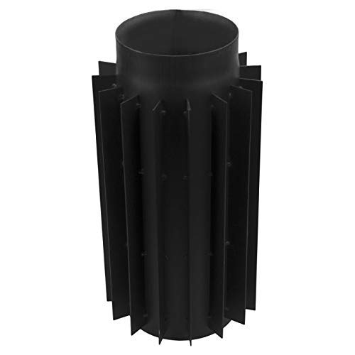 rg-vertrieb Ofenrohr Rauchrohr Kaminrohr Bogen Knie 45° 90° Doppelwandfutter Abgaswärmetauscher Radiator Wandrosette Stahlrohr Schwarz 2mm (120mm, Abgaswärmetauscher) von rg-vertrieb