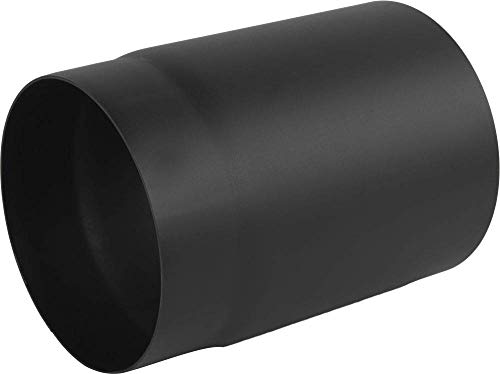 rg-vertrieb Ofenrohr Rauchrohr Kaminrohr Bogen Knie 45° 90° Doppelwandfutter Abgaswärmetauscher Radiator Wandrosette Stahlrohr Schwarz 2mm (120mm, Rohr 250mm) von rg-vertrieb