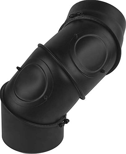 rg-vertrieb Ofenrohr Rauchrohr Kaminrohr Bogen Knie 45° 90° Doppelwandfutter Abgaswärmetauscher Radiator Wandrosette Stahlrohr Schwarz 2mm (130mm, Bogen 3x45° Multibogen) von rg-vertrieb