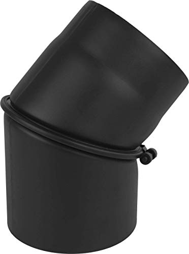 rg-vertrieb Ofenrohr Rauchrohr Kaminrohr Bogen Knie 45° 90° Doppelwandfutter Abgaswärmetauscher Radiator Wandrosette Stahlrohr Schwarz 2mm (200mm, Bogen 0-45° verstellbar) von rg-vertrieb