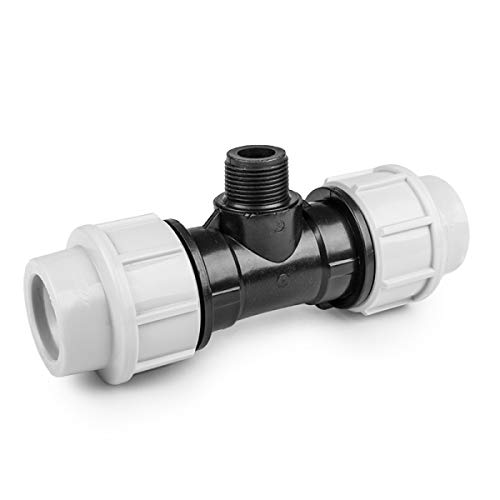 PE Rohr Verschraubung Fittings Klemmfitting T-Stück Außengewinde AG für Verlegerohr Rohrverbinder (32mm x 1") von rg-vertrieb