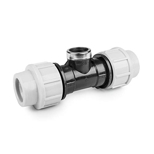 PE Rohr Verschraubung Fittings Klemmfitting T-Stück Innengewinde IG für Verlegerohr Rohrverbinder (20mm x 1/2") von rg-vertrieb