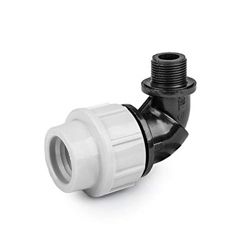 rg-vertrieb PE Rohr Verschraubung Fittings Klemmfitting Winkel 90° Außegewinde AG für Verlegerohr Rohrwinkel (32mm x 1/2") von rg-vertrieb