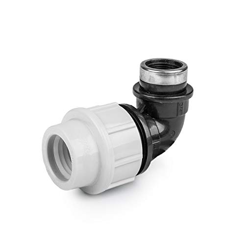 rg-vertrieb PE Rohr Verschraubung Fittings Klemmfitting Winkel 90° Innengewinde IG für Verlegerohr Rohrwinkel (20mm x 1/2") von rg-vertrieb
