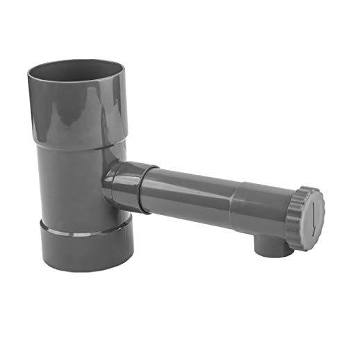 rg-vertrieb Regensammler Wassersammler Fallrohfilter Fallrohr Wasserfänger 80mm Grau von rg-vertrieb