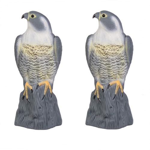 rg-vertrieb Taubenschreck Vogelscheuche Taubenabwehr Dekofigur Vogelabwehr Vogel Falke Garten Figur (2 Stück), Grau von rg-vertrieb