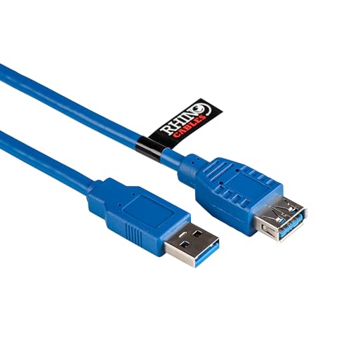 3m 3 Meter USB 3.0 Superspeed-Datenverlängerungskabel BLUE von rhinocables