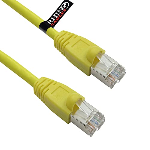 rhinocables, Hochgeschwindigkeits-CAT6-Ethernetkabel, geschützt Snagless-gestartet, schnelle Geschwindigkeit, RJ45-Patch, LAN, Ethernet, FTP (0,5m, Gelb) von rhinocables