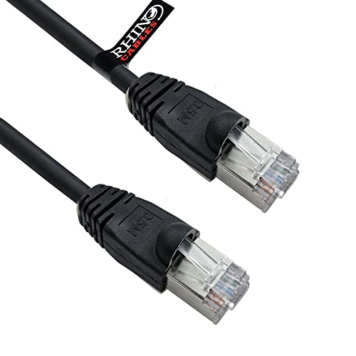 rhinocables , Hochgeschwindigkeits-CAT6-Ethernetkabel, geschützt Snagless-gestartet, schnelle Geschwindigkeit, RJ45-Patch, LAN, Ethernet, FTP (15m, Schwarz) von rhinocables