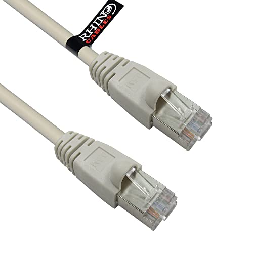 rhinocables, Hochgeschwindigkeits-CAT6-Ethernetkabel, geschützt Snagless-gestartet, schnelle Geschwindigkeit, RJ45-Patch, LAN, Ethernet, FTP (20m, Grau) von rhinocables