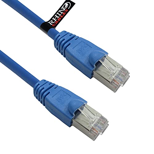 rhinocables, Hochgeschwindigkeits-CAT6-Ethernetkabel, geschützt Snagless-gestartet, schnelle Geschwindigkeit, RJ45-Patch, LAN, Ethernet, FTP (3m, Blau) von rhinocables