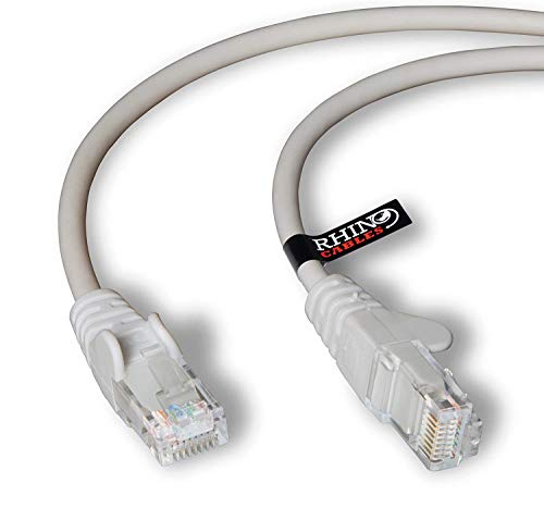 rhinocables Cat6 Netzwerkkabel, Ethernet, Lan & Patch Kabel, RJ45 Molded Verlegekabel Patchkabel für: UTP Switch Router Modem Patchpannel Access Point (10m, Grau) von rhinocables