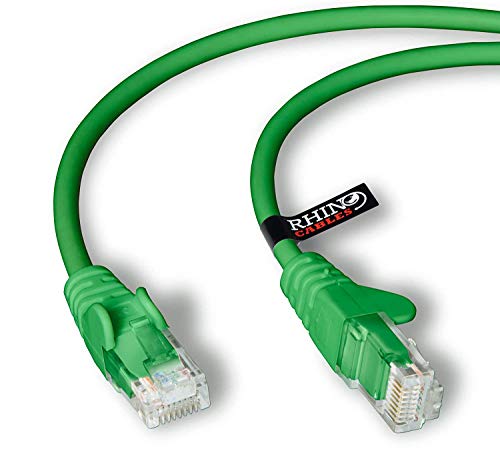 rhinocables Cat6 Netzwerkkabel, Ethernet, Lan & Patch Kabel, RJ45 Molded Verlegekabel Patchkabel für: UTP Switch Router Modem Patchpannel Access Point (10m, Grün) von rhinocables