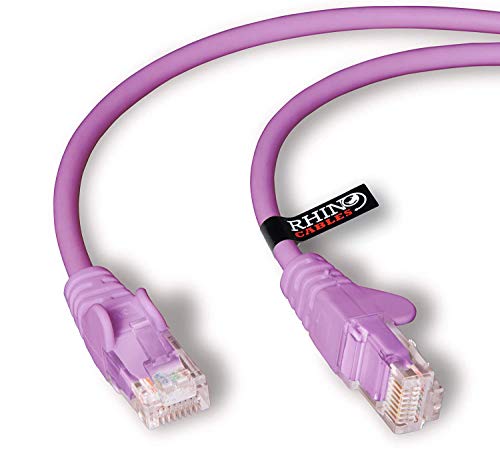 rhinocables Cat6 Netzwerkkabel, Ethernet, Lan & Patch Kabel, RJ45 Molded Verlegekabel Patchkabel für: UTP Switch Router Modem Patchpannel Access Point (10m, Violett) von rhinocables