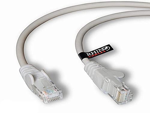 rhinocables Cat6 Netzwerkkabel, Ethernet, Lan & Patch Kabel, RJ45 Molded Verlegekabel Patchkabel für: UTP Switch Router Modem Patchpannel Access Point (1m, Grau) von rhinocables