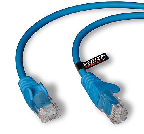 rhinocables Cat6 Netzwerkkabel, Ethernet, Lan & Patch Kabel, RJ45 Molded Verlegekabel Patchkabel für: UTP Switch Router Modem Patchpannel Access Point (2m, Blau) von rhinocables