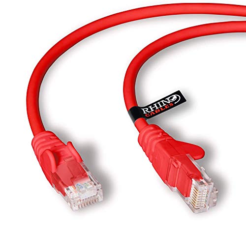 rhinocables Cat6 Netzwerkkabel, Ethernet, Lan & Patch Kabel, RJ45 Molded Verlegekabel Patchkabel für: UTP Switch Router Modem Patchpannel Access Point (2m, Rot) von rhinocables