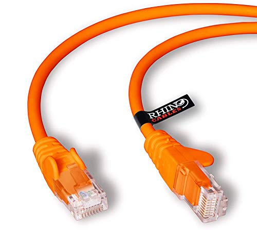rhinocables Cat6 Netzwerkkabel, Ethernet, Lan & Patch Kabel, RJ45 Molded Verlegekabel Patchkabel für: UTP Switch Router Modem Patchpannel Access Point (5m, Orange) von rhinocables