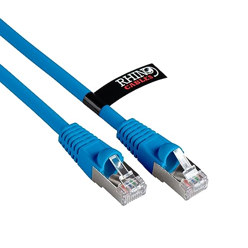 rhinocables Cat6A Netzwerkkabel Patchkabel Schnell Gigabit Ethernet LAN Ethernetkabel Kompatibel zu CAT5e CAT6 CAT6A für Switch Router Modem Smart TV Xbox (0,25m, Blau) von rhinocables