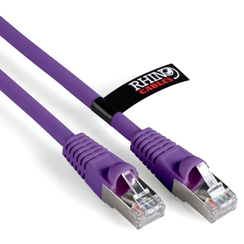 rhinocables Cat6A Netzwerkkabel Patchkabel Schnell Gigabit Ethernet LAN Ethernetkabel Kompatibel zu CAT5e CAT6 CAT6A für Switch Router Modem Smart TV Xbox (10m, Violett) von rhinocables