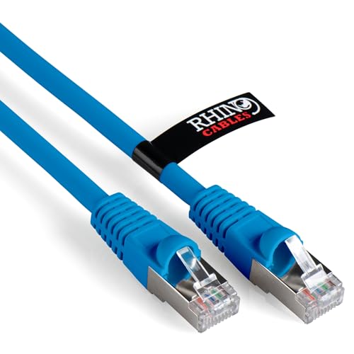 rhinocables Cat6A Netzwerkkabel Patchkabel Schnell Gigabit Ethernet LAN Ethernetkabel Kompatibel zu CAT5e CAT6 CAT6A für Switch Router Modem Smart TV Xbox (20m, Blau) von rhinocables
