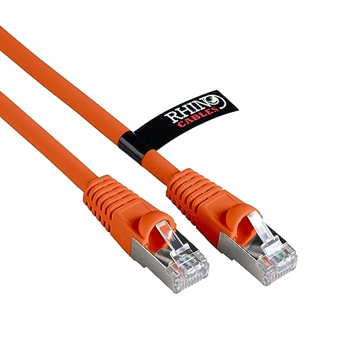 rhinocables Cat6A Netzwerkkabel Patchkabel Schnell Gigabit Ethernet LAN Ethernetkabel Kompatibel zu CAT5e CAT6 CAT6A für Switch Router Modem Smart TV Xbox (2m, Orange) von rhinocables