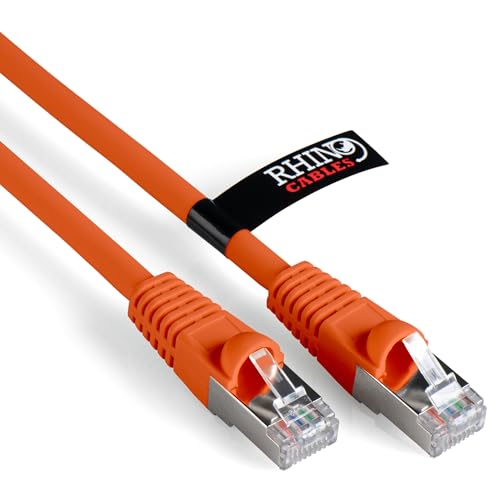 rhinocables Cat6A Netzwerkkabel Patchkabel Schnell Gigabit Ethernet LAN Ethernetkabel Kompatibel zu CAT5e CAT6 CAT6A für Switch Router Modem Smart TV Xbox (2m, Orange) von rhinocables
