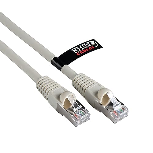 rhinocables Cat6A Netzwerkkabel Patchkabel Schnell Gigabit Ethernet LAN Ethernetkabel Kompatibel zu CAT5e CAT6 CAT6A für Switch Router Modem Smart TV Xbox (2m, Weiß) von rhinocables