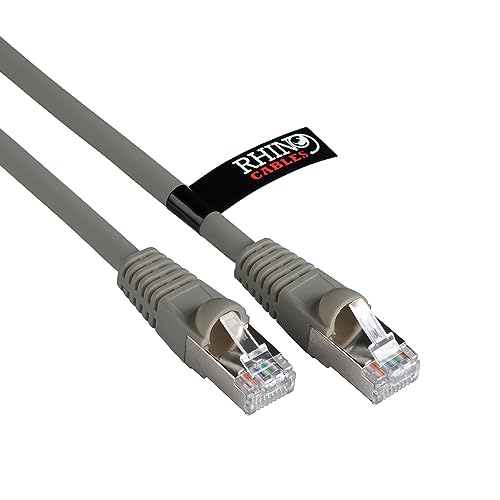 rhinocables Cat6A Netzwerkkabel Patchkabel Schnell Gigabit Ethernet LAN Ethernetkabel Kompatibel zu CAT5e CAT6 CAT6A für Switch Router Modem Smart TV Xbox (5m, Grau) von rhinocables