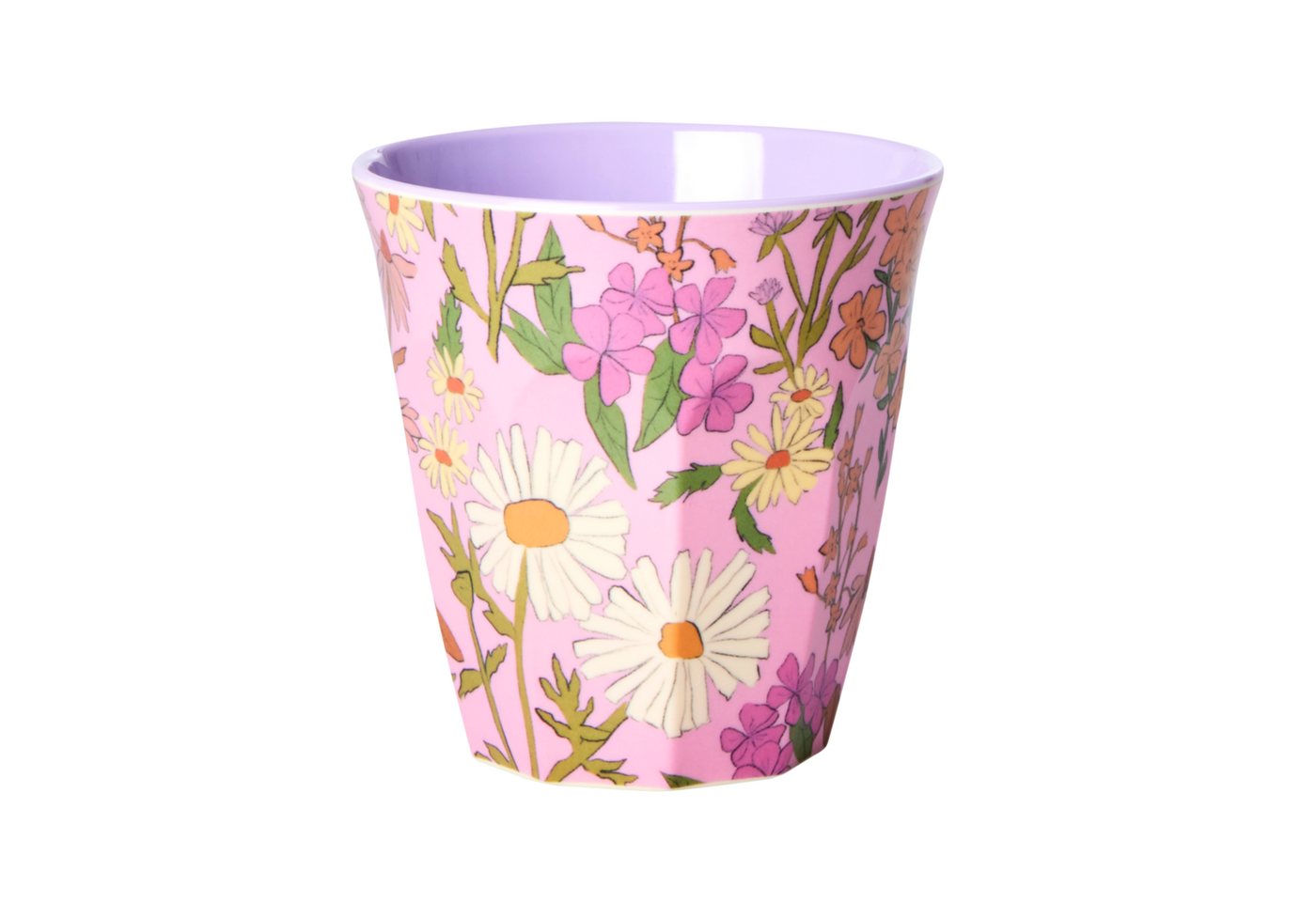 rice Becher Rice Mittelgroße Becher - Hellrosa - Daisy Dearest Print, Melamin von rice