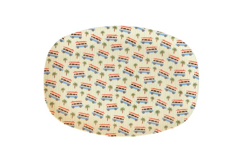rice Tablett Rice Rechteckiger Teller aus Melamin mit Wohnmobil Print, Melamin, (1-tlg) von rice