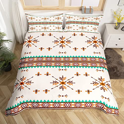 Azteken Muster Bettbezug Set 135x200,Pfeile Boho Tribal ethnische Bettwäsche Set,Geometrische abstrakte Patchwork Tröster Abdeckung,Bunte einzigartige Quilt Cover,1 Kissenbezug von richhome