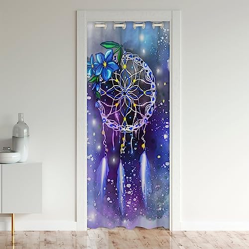 Dreamcatcher Tür Vorhang für Jugend Erwachsene, Galaxy Dream Catcher Blackout Vorhang 86x203, Boho Tür Schrank Tür von richhome