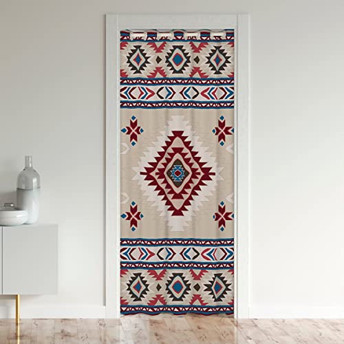 Ethnische Floral Tür Vorhang für Jugend Erwachsene, abstrakte geometrische Navajo Tribal Blackout Vorhang 86x203, amerikanische indische Tür Schrank Tür von richhome