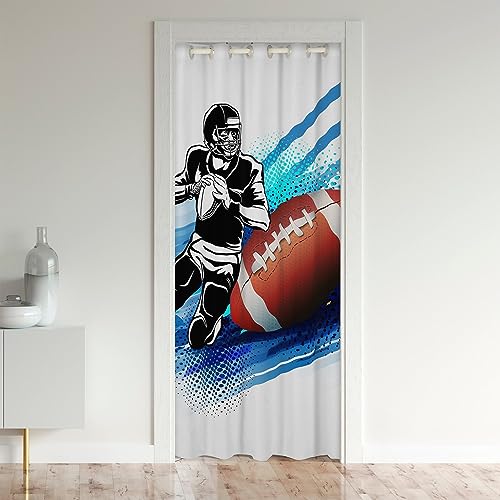 richhome American Football Doorway Vorhang Geschenk, Bälle Sport Spiele Tür Vorhang Schlafzimmer, Cartoon Football Player Blackout Vorhang 1 Panel 86x203 von richhome