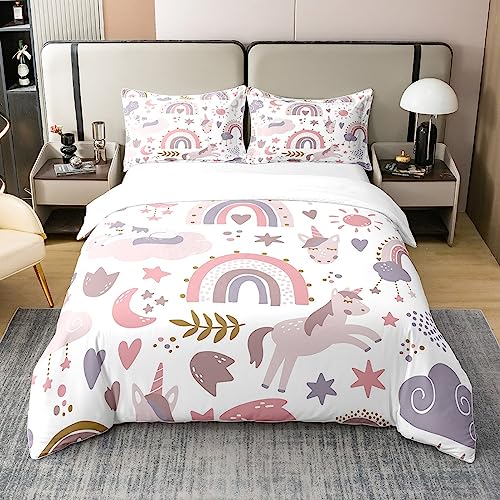 richhome Einhorn 100% Natur Baumwolle Bettbezug Cartoon Boho Regenbogenstreifen Trösterbezug 135x200 mit 1 Kissenbezug Mädchen Träumen Sternenhimmel Wolke Mond Ästhetische Luxus Bettwäsche Set richhome Einhorn 100% Natur Baumwolle Bettbezug Cartoon Boho Regenbogenstreifen Trösterbezug 135x200 mit 1 Kissenbezug Mädchen Träumen Sternenhimmel Wolke Mond Ästhetische Luxus Bettwäsche Set von richhome