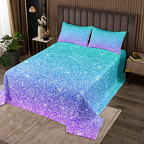 richhome Pailletten Bettüberwurf Steppdecke 240x260,Lila Blau Farbverlauf Fantasy Tagesdecke für Jungen Mädchen,Sternengalaxie Universum Träumen Bettüberwurf Gesteppte Decke Ultra weich von richhome