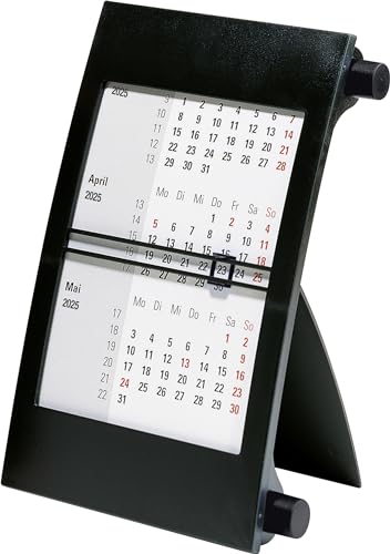 rido/idé 3-Monats-Tischkalender (2025), 1 Seite = 3 Monate, 90 × 120 mm, schwarz von rido/idé
