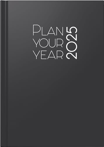 rido/idé Buchkalender Modell Chefplaner (2025) „Plan Your Year“, 1 Seite = 1 Tag, A5, 400 Seiten, Kunstleder-Einband, schwarz von rido/idé