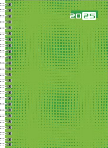 rido/idé Buchkalender Modell futura 2 (2025), 2 Seiten = 1 Woche, A5, 160 Seiten, Grafik-Einband, grün von rido/idé