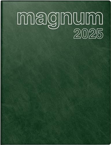 rido/idé Buchkalender Modell magnum (2025), 2 Seiten = 1 Woche, 183 × 240 mm, 144 Seiten, Schaumfolien-Einband Catana, dunkelgrün von rido/idé