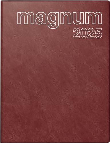 rido/idé Buchkalender Modell magnum (2025), 2 Seiten = 1 Woche, 183 × 240 mm, 144 Seiten, Schaumfolien-Einband Catana, weinrot von rido/idé